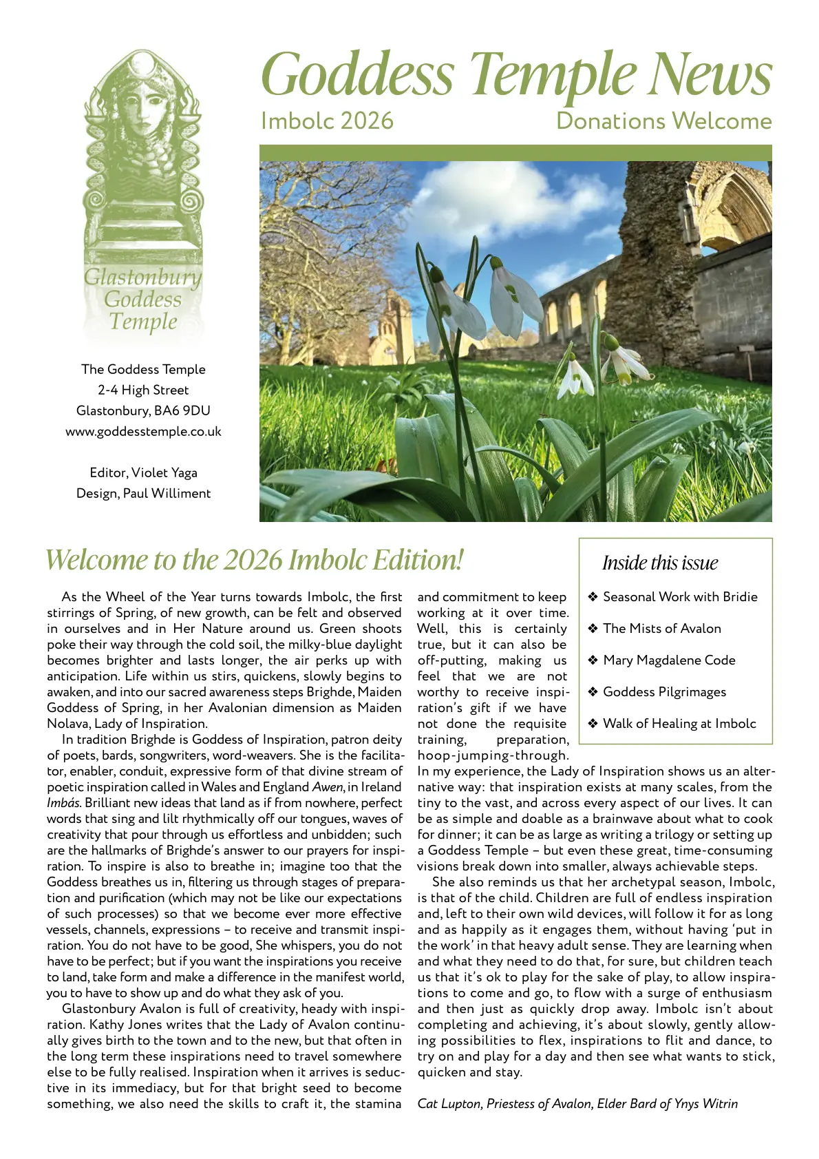 Goddess Temple News Goddess Temple News